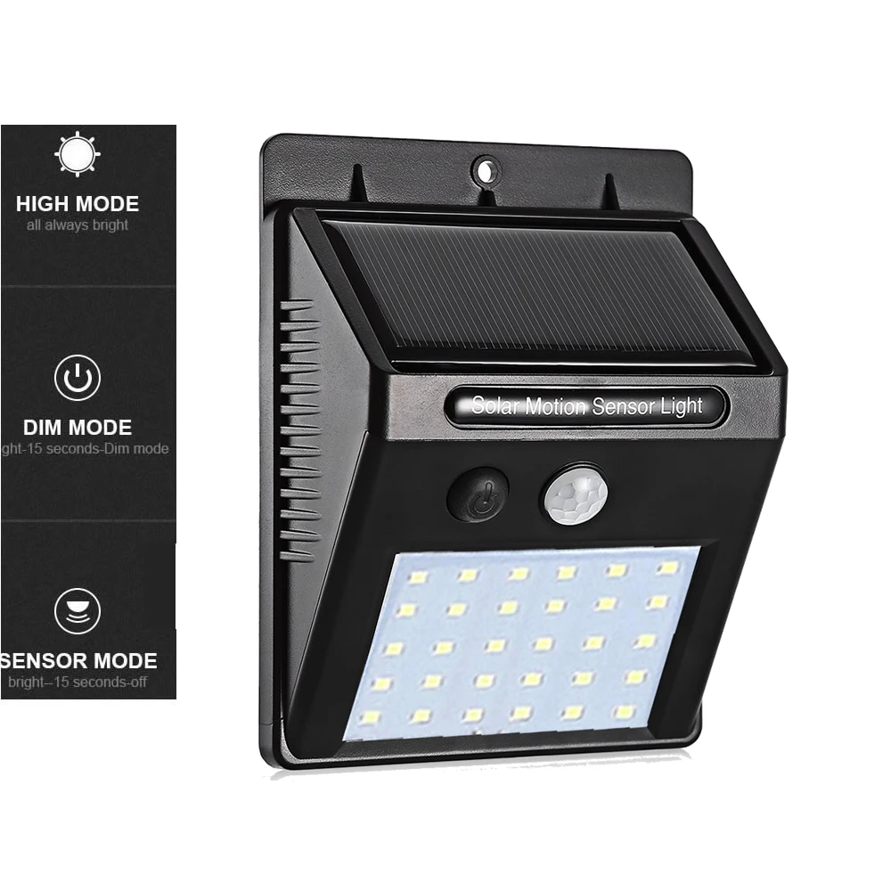 

Solar Garden Light 30 LED Solar Powered PIR Motion Sensor Lamp Waterproof Outdoor Lighting Decoration Lights Wireless Wall Lamp