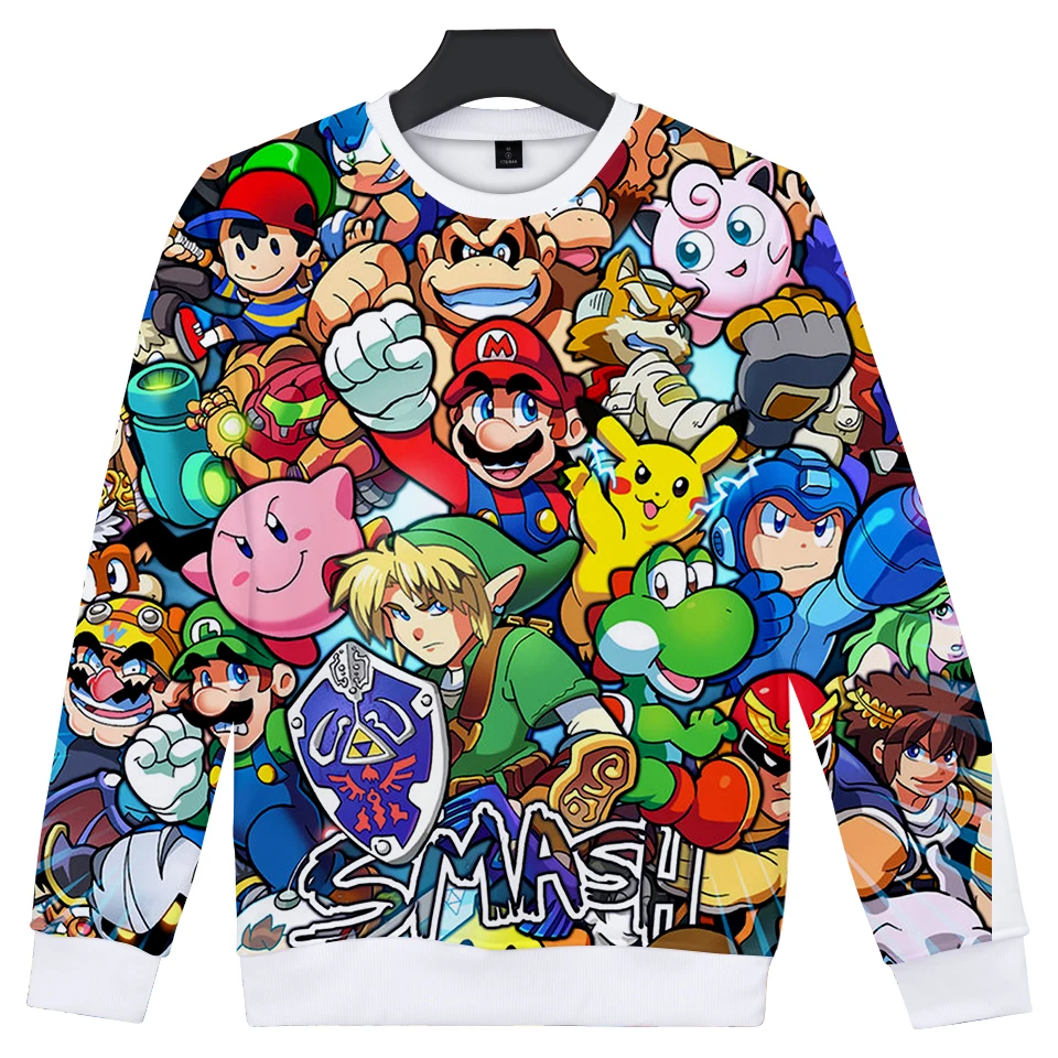 

2019 Autumn new style 3d sweatshirt Cartoon Super Mario 3D print Hoodies Sweatshirts funny drugs casual Pullover 3d tracksuit