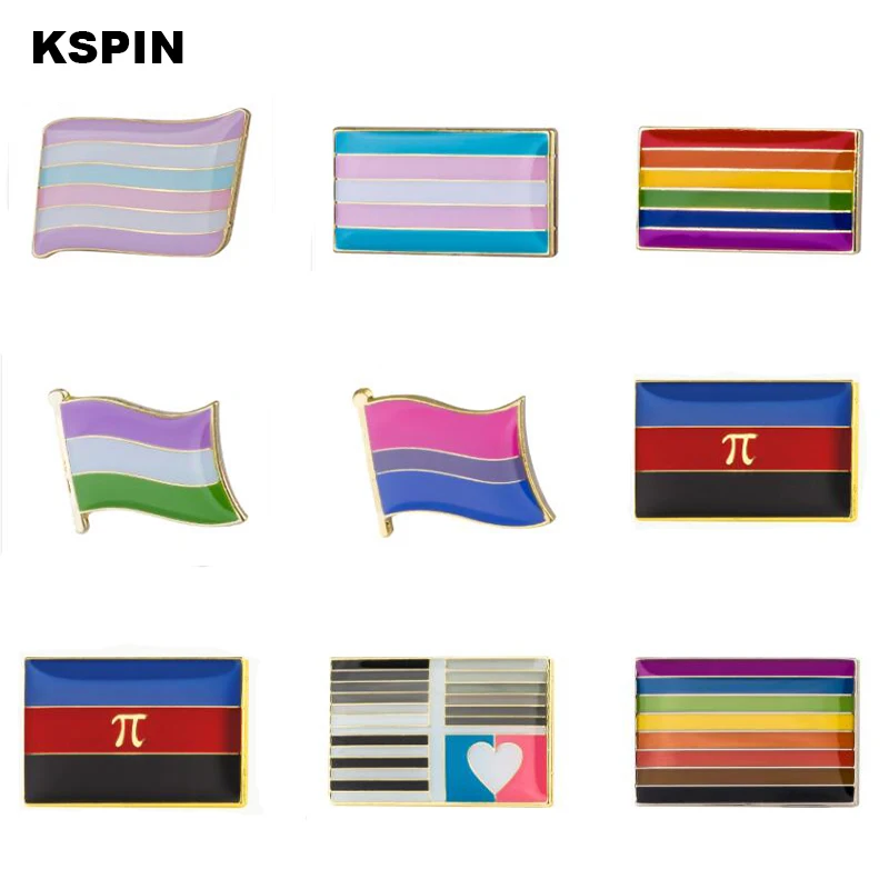 

LGBT Pride 6 Colors Rainbow Flag Pinback Button Badge Gay Lesbian Symbol Pin 10pcs