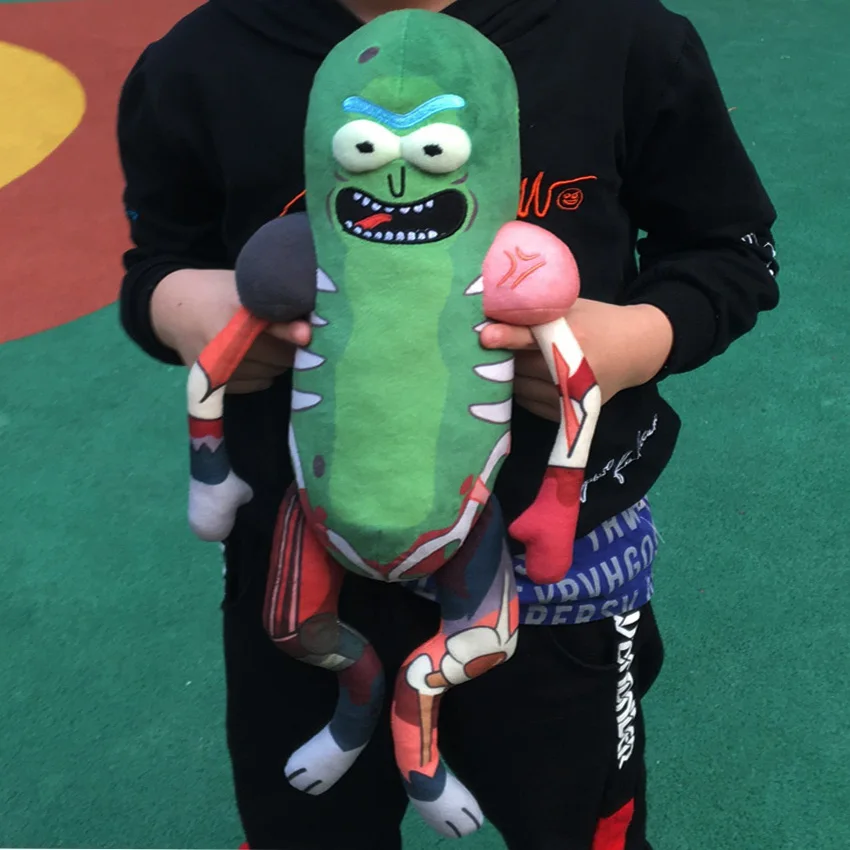 

NEWEST 45cm Rick and Modi Cute Pickles Rick Plush Cucumber Doll Toy Soft Pillow kids Plush Toys Kids Baby Movies and TV Dolls A