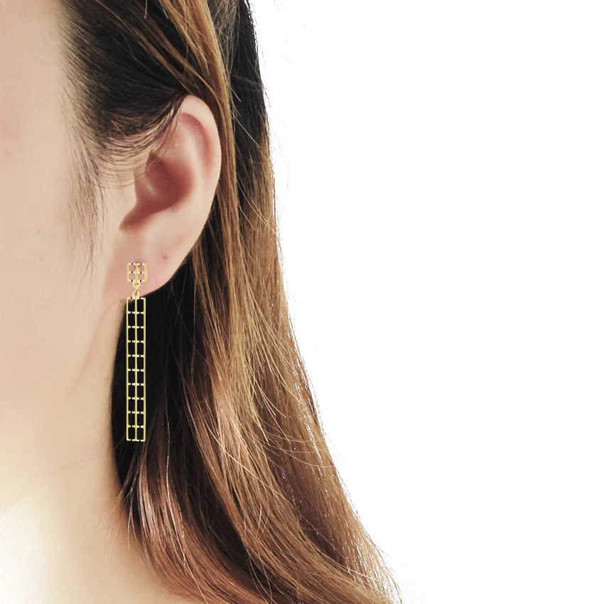 DIANSHANGKAITUOZHE Vintage Gold Silver Oorbellen Geometric Long Earring 2017 Minimalist Jewelry Rectangle Square Drop Earrings|fashion long