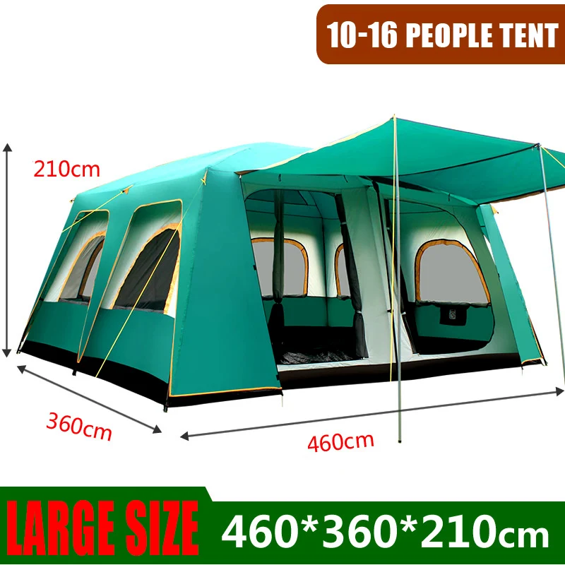 Oneerlijkheid zitten Portiek Outdoor Grote Tenten 460*360*210 Cm Grote Party Camping Tented Camps  Familie Cabine Tent Voor 5 8 10 Mannen 12 14 16 Persoon Tall Onderdak|Tenten|  - AliExpress