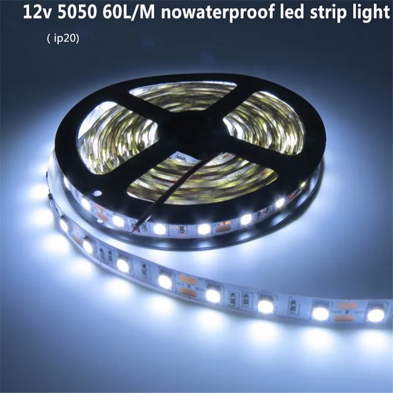 

5m DC12v ip20 ip65 ip67 LED Strip 5050 SMD Flexible Light 60led/m, 120led/m 240led/m White, Warm white, Red, Green, Blue, RGB,