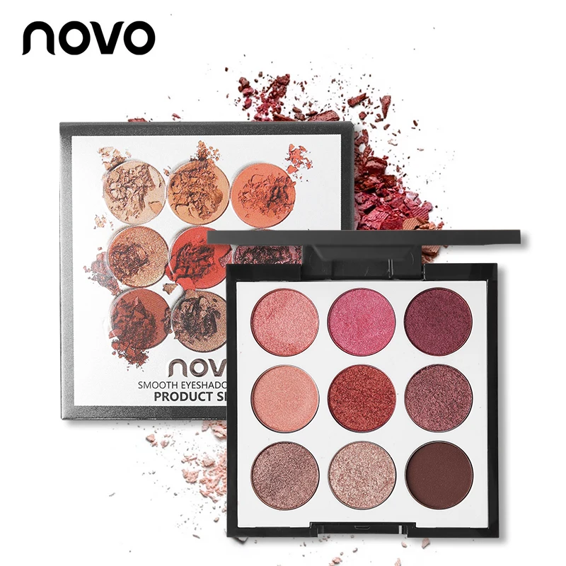 

Novo Brand Eye Makeup 9 Color Matte Eyeshadow Palette Set Natural Eye Shadow Pallet Shimmer Powder Nude Warm Beauty Cosmetic Kit