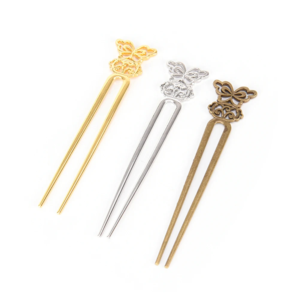 

Bronze/Gold/Silver Butterfly Design HairPin clip DIY Vintage Jewelry Hair Sticks Antique Hair Bobby pin