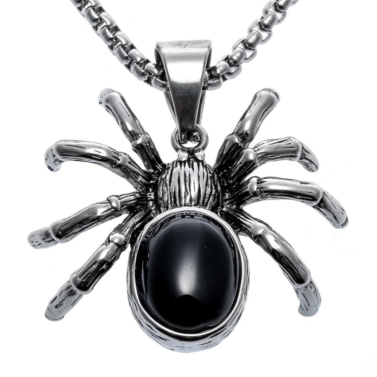 Yacq ожерелье с пауком кулон W цепь ювелирные изделия из нержавеющей стали Хэллоуин вечерние украшения подарки для мужчин женщин детей девочек ее A029