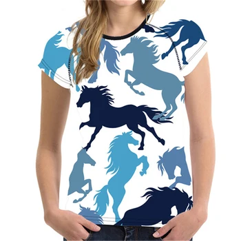 

NoisyDesigns T shirt Women t shirt Vogue Horse Camouflage t-shirt Woman Stylish K-Pop Ladies T-shirt Casual O-Neck Tshirts 2018