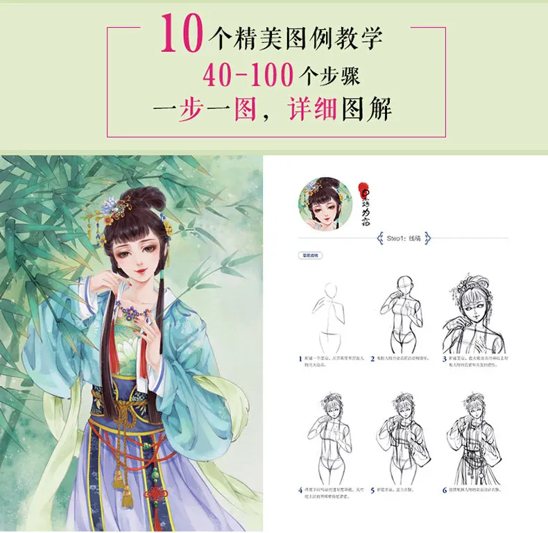 Новая мультяшная рисовальная книга Китайская древняя красавица рисованная книга рисованная вручную иллюстратор техники учебник книги