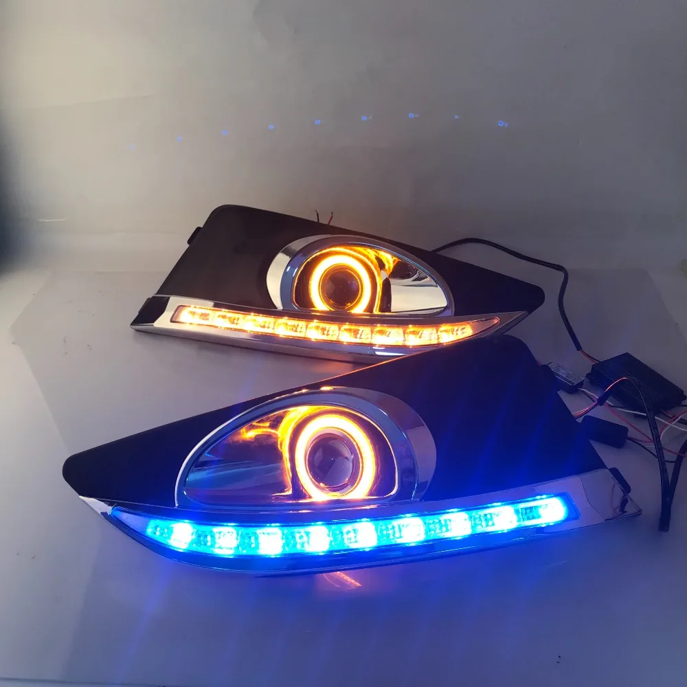 RQXR противотуманная фара вождение свет в сборе для Chevrolet Aveo cob angel eye светодиодные дневные ходовые огни сигнал поворота синий ночной режим