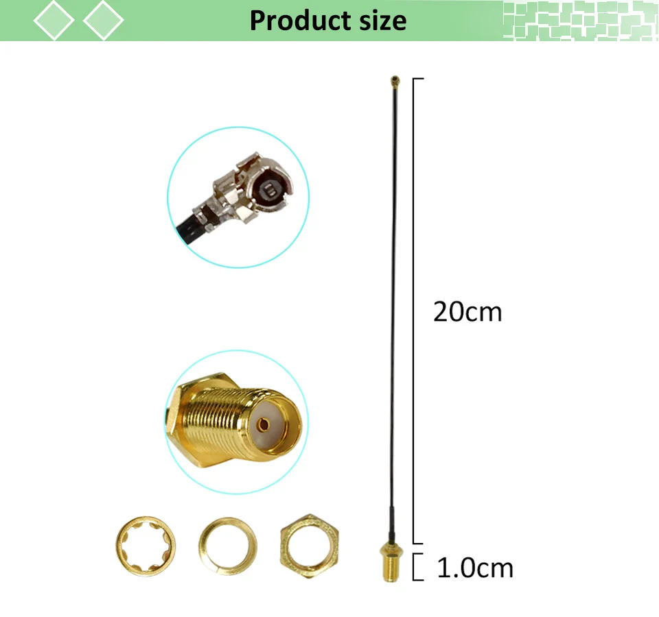 20шт 2,4 ГГц антенна Wi-Fi 8dBi антенна RP-SMA разъем 2,4 ГГц антена Wi-Fi + 21 см PCI U. FL IPX к SMA мужской косичка кабель