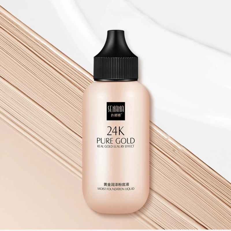 24k Gold Liquid Foundation Moisturizing Cover Blemishes Even Skin Tone Natural Whitening Concealer Primer 24k Gold Liquid Foundation Moisturizing Cover Blemishes Even Skin Tone Natural Whitening Concealer Primer