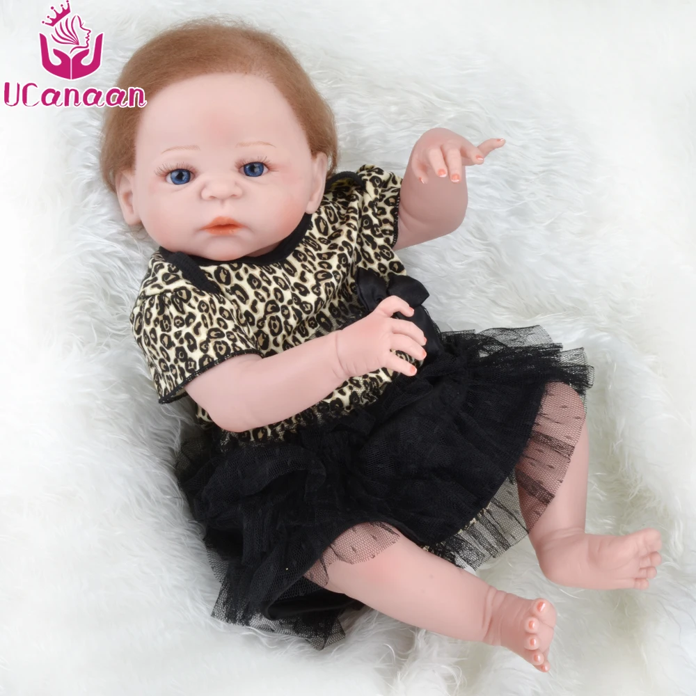

50-55CM Reborn Baby Silicone Handmade Soft Touch Full vinyl body Reborn Baby Doll Bebe Alive Toys for Children Bonecas