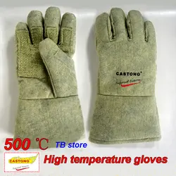 500 градусов теплоизоляция Перчатки высокая термостойкость Перчатки к горячей огнезащитных anti-ошпарить огонь арамидного волокна ткани