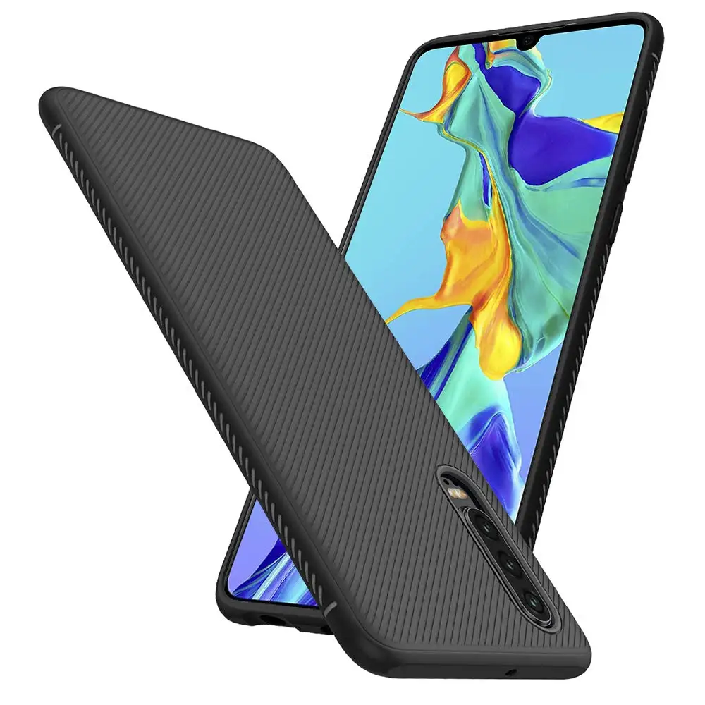 Ultra Thin Slim Carbon Fiber Soft TPU Case Cover on sfor Huawei P20 Lite P30 Y5 Y6 2018 Honor 8X Max 8C 9 V20 P Smart 2019 Coque (1)