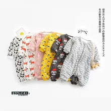 WLG/Комбинезоны для маленьких девочек и мальчиков; Толстый комбинезон с рисунком для малышей; зимняя теплая одежда для детей 6-36 месяцев