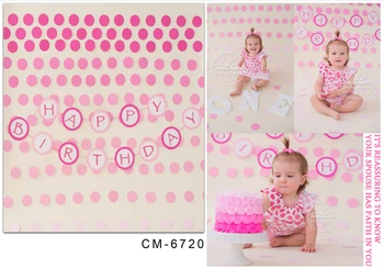 

TR Pink Polka Dots Children Baby Vinyl Fotografia Backgrounds 5X7ft Photography Backdrops Studio Birthday Photo Decor Props