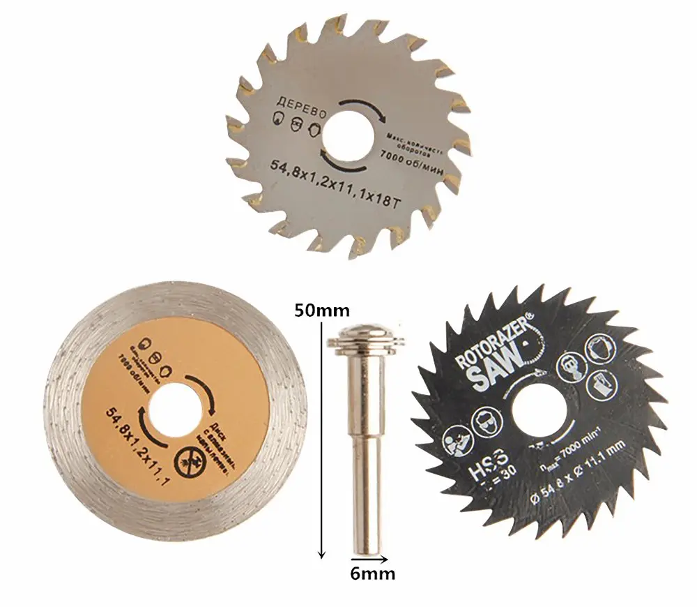 4pcs Circular Saw Blades HSS Rotary Tool Saw Blades Diamond Cutting Wheel Cutting Discs Mandrel