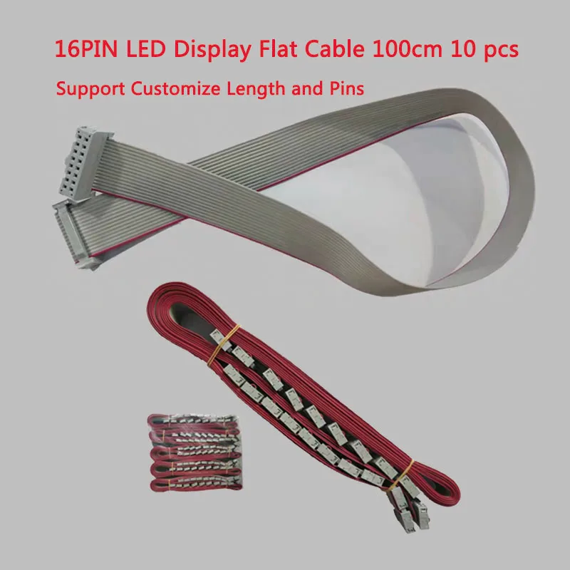 

LED Display screen flat cable 16Pin 10 pieces 100 cm flat ribbon data cable signal cable 16P for led modules and controllers