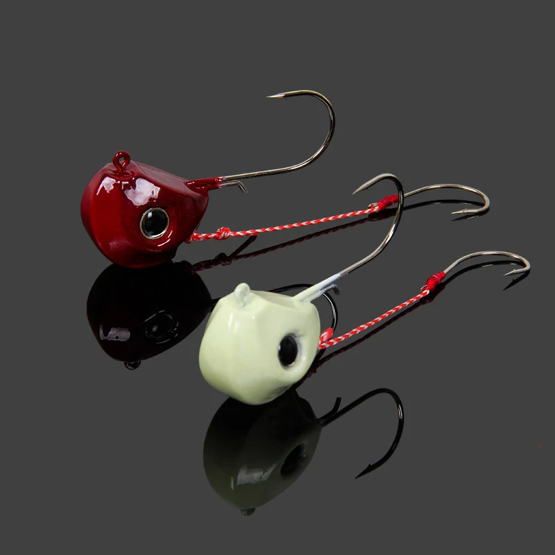 Tsurinoya Big Size Jig Head Hook with Assist Hook 60g 80g Jigger in Red