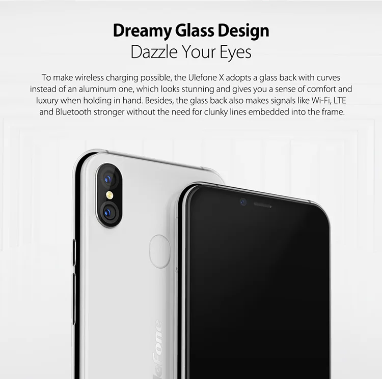 ULEFONE X 4GB RAM 64GB ROM MTK6763 2.0GHz Octa Core 5.85 Inch HD+ Full Screen Dual Camera Android 8.1 4G LTE Smartphone