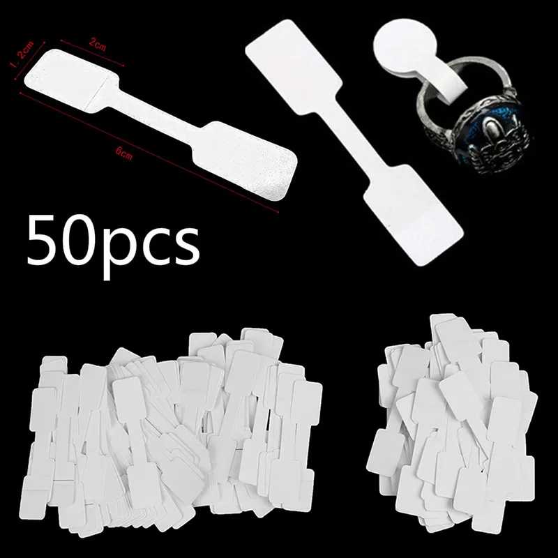 

50pcs White Paper Stickers Retail Store Blank Price Tags Necklace Ring Jewelry Labels For Stationery / Shoes / Clothing