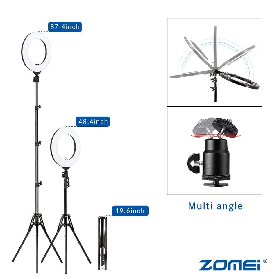 Zomei 14 дюймов фотография Фотостудия кольцевой свет 3200 5500K LED освещение телефон