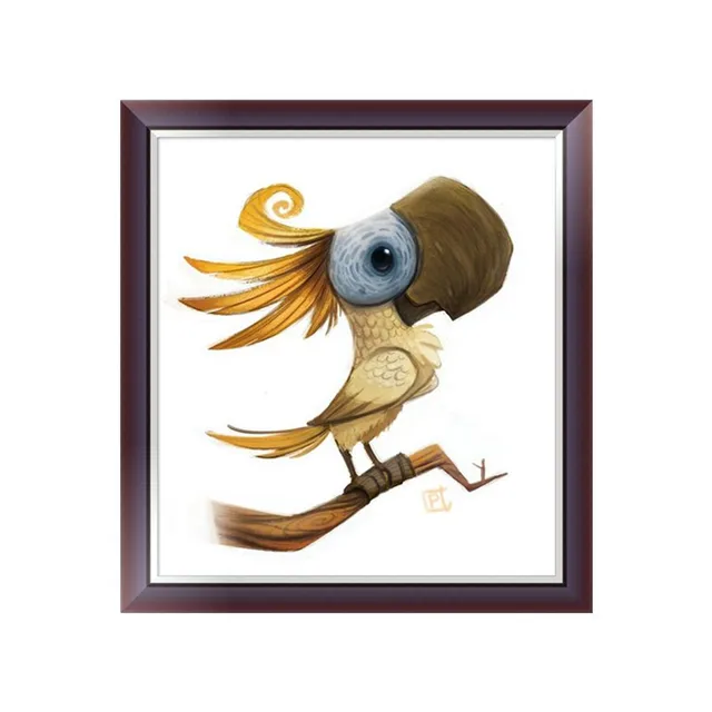 Diy 5d Diamond Lukisan Mosaik Kartun Burung Pelatuk Pola Diamond