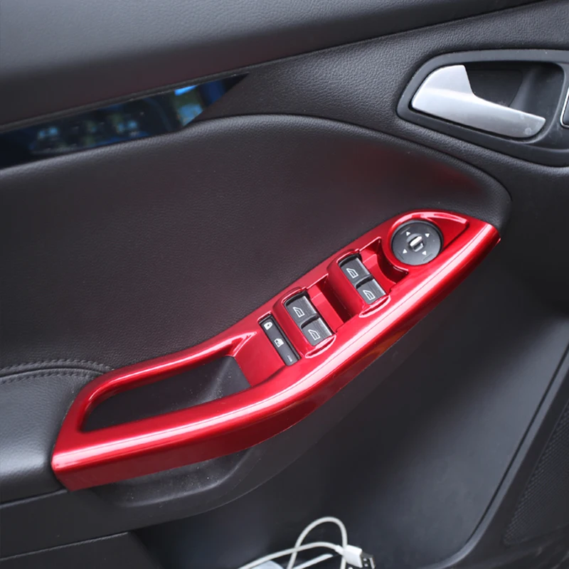 Три стиля ABS автомобиля стеклоподъемник Панель рамка декоративная накладка наклейка для Ford Focus MK 3 4 MK3 MK4 аксессуары