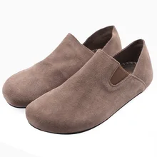 Careaymade-Genuine Leather Round-headed Cattle Shoes of Literature&Art with Suede Sand Skin, Big-headed Doll Shoes, Lazy Shoes Careaymade-Genuine Leather Round-headed Cattle Shoes of Literature&Art with Suede Sand Skin, Big-headed Doll Shoes, Lazy Shoes