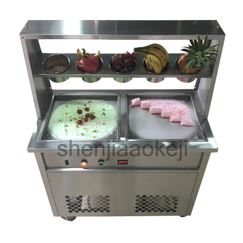 

1pc Stainless Steel Double pan Fried Ice Cream Maker Fried yogurt machine fry ice cream roll machine 220v/110V