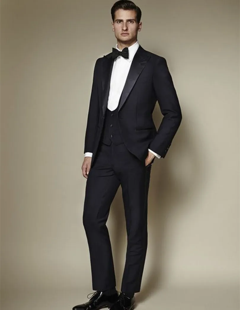 suit men wedding groom suits wear black three piece suits