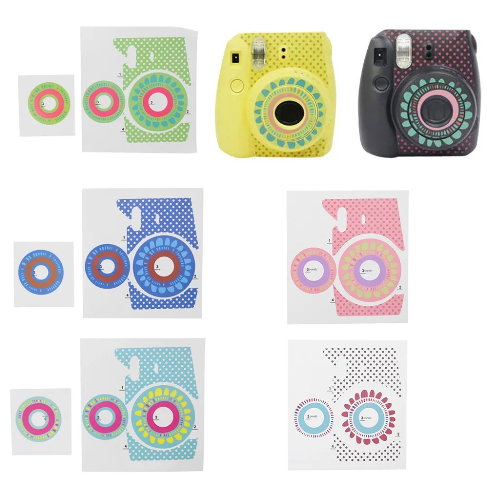 Instax Mini 8/9 наклейки с подсолнухами защита для Fujifilm, Polaroid камеры