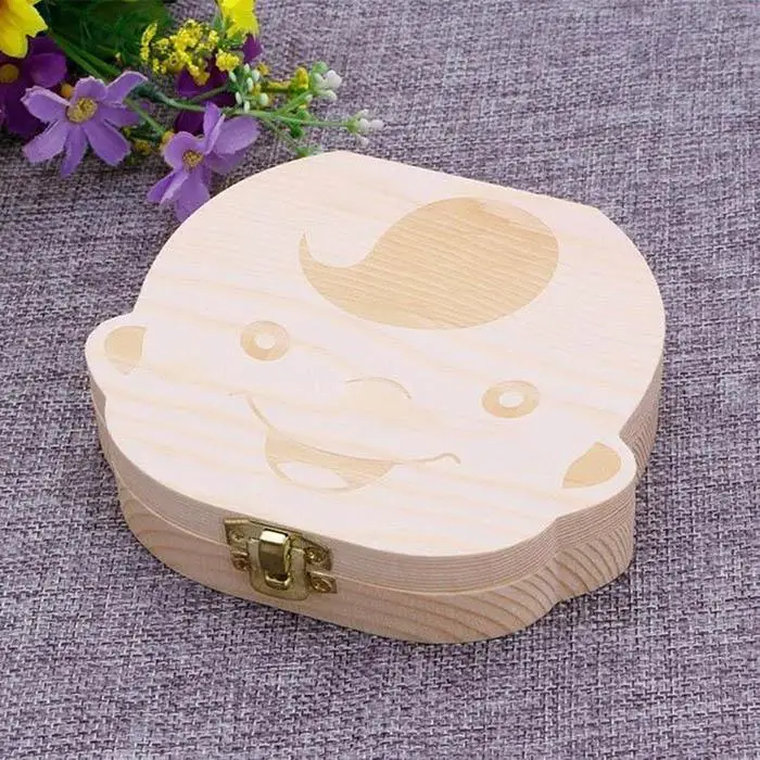 Детская Милая деревянная коробка для сбора зубов, коробка для изменения лица, 0,15 кг, коробка для зубов для девочек, для мальчиков