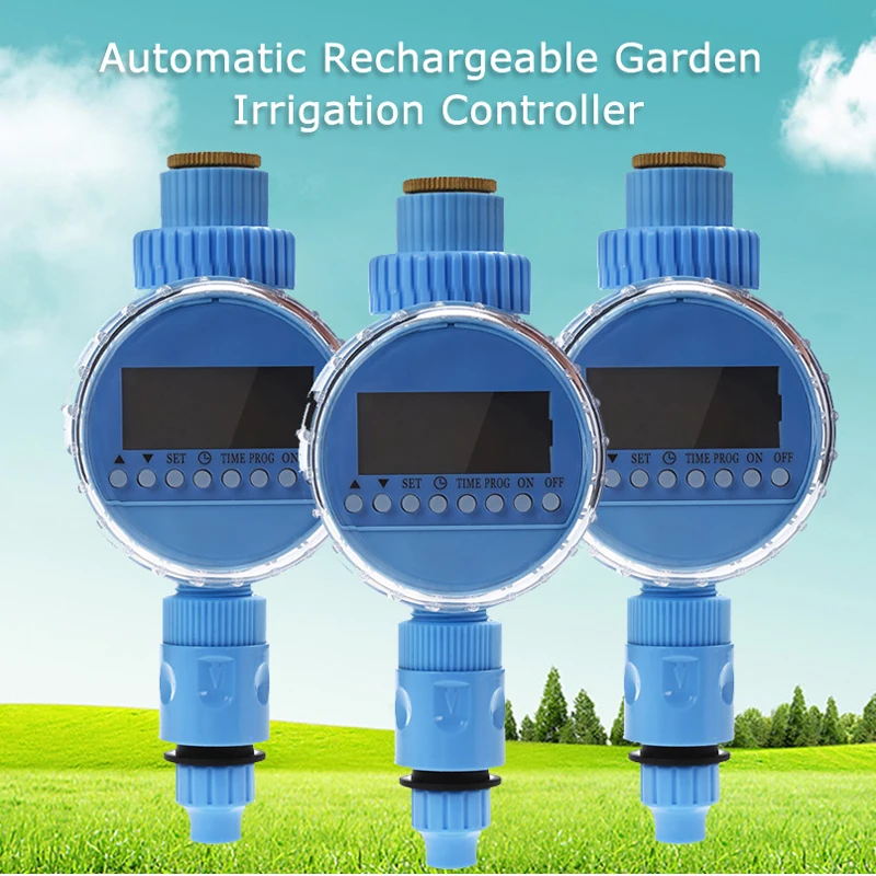 

3pcs Electric Water Timer LCD Automatic Garden Digital Irrigation Controller Watering Timer Rechargeable Outdoor Watering System