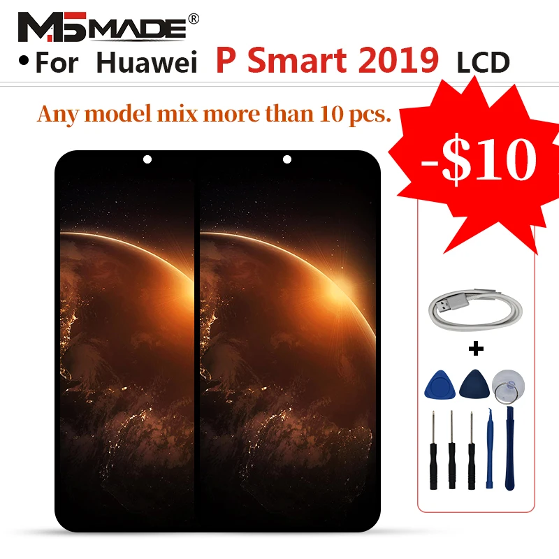 

For Huawei P Smart 2019 LCD POT-LX1 POT-LX1AF POT-LX2J LCD Display Touch Screen Digitizer Replacement Assembly Parts With Frame
