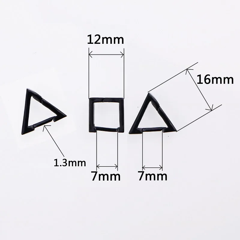 НОВЫЕ геометрические многоугольные квадратные треугольные Сережки для мужчин/женщин, титановые стальные серьги с застежкой, модные ювелирные изделия в стиле панк