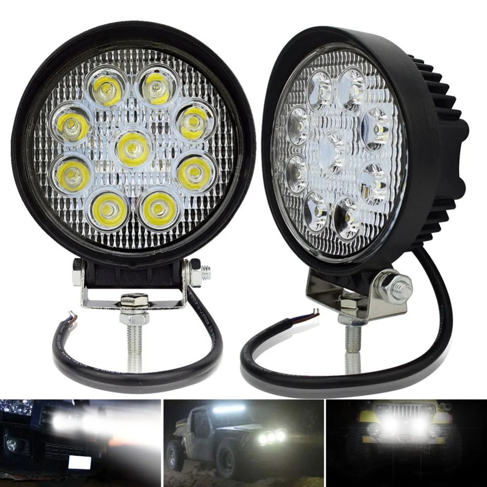 Safego 2pcs ATV 4 inch 27W led work light font b lamp b font 12V LED