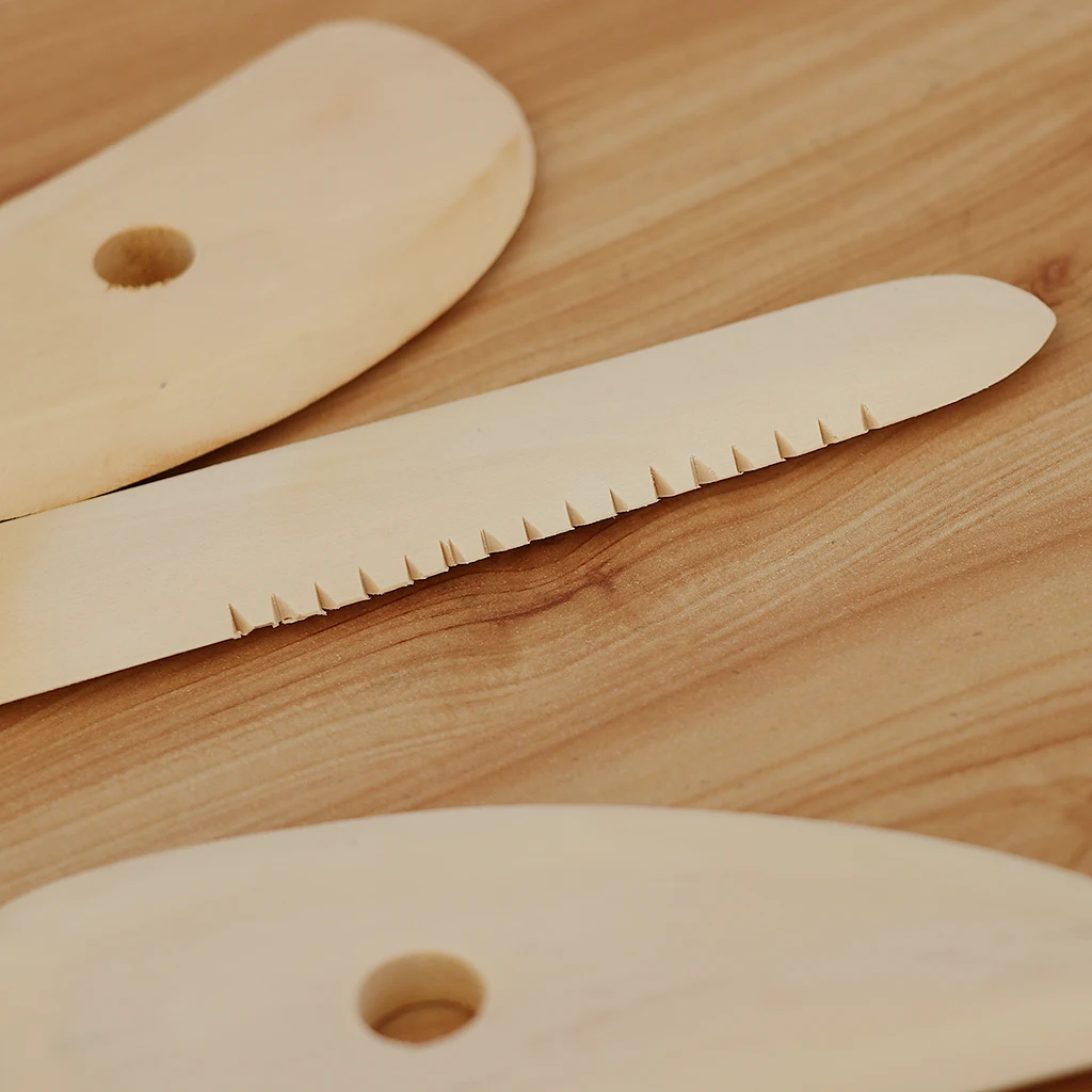 11pcs Different Shapes Natural Wooden Clay Pottery Ceramic Soap Engraving/Scraping Tools Scraper