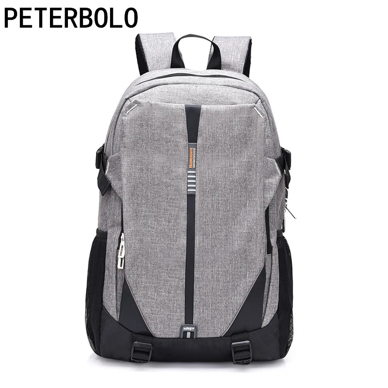 

Simple Style Canvas Men School Backpack Light and Comfortable CR System Travel Bag Usb Charging Socket Couple Computer Backpack