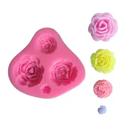 1 шт. силиконовые формы 3D Защита от солнца цветок розы Форма форма для мыла конфеты шоколадные цветы украшения торта Кондитерские