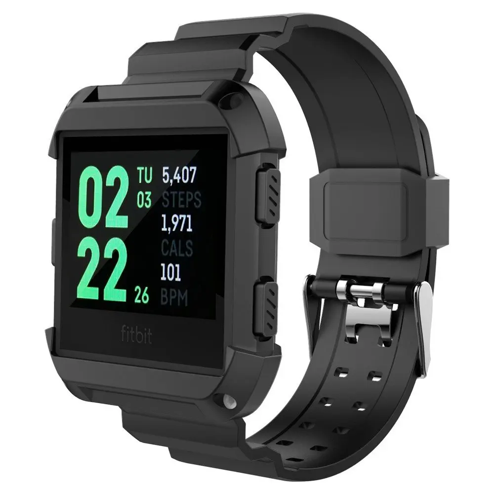 Силиконовый ремешок для спортивных часов Fitbit Ionic Smart с защитным чехлом сменный