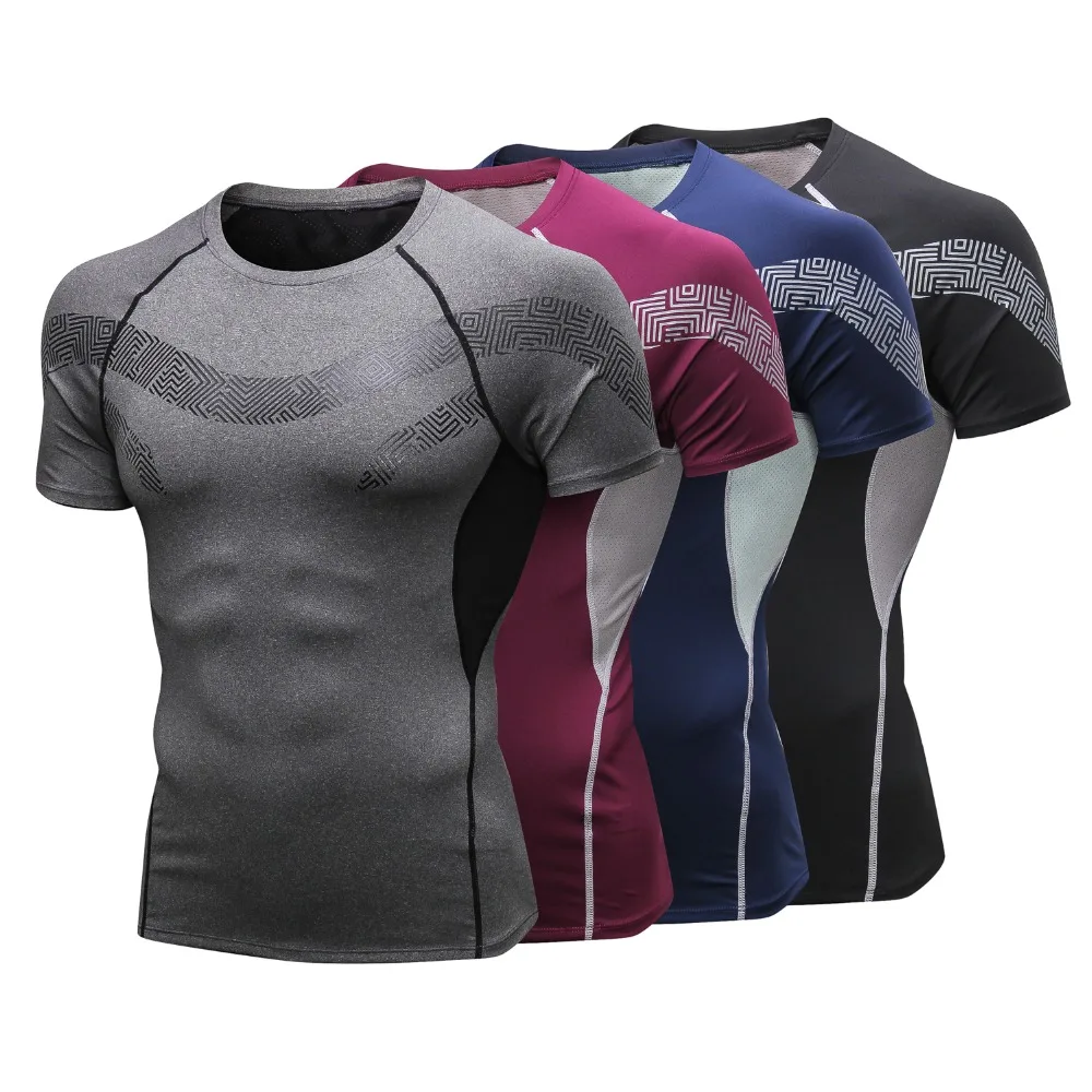 

2019 new Design Rashgard Running T-shirt Short Sleeve Jersey Breathable Shirts Gym Jogging T-shirt Fitness Sport Shirt Men