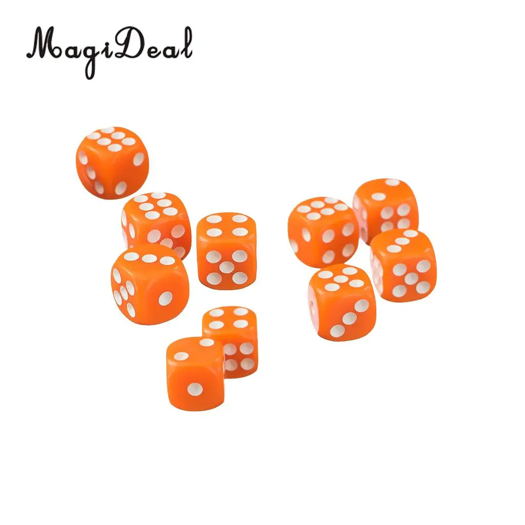 MagiDeal 100pcs 12mm Opaque Spot Dice D6 Set for Dungeons & Dragons TRPG MTG Board Games Party Pub Bar Parts