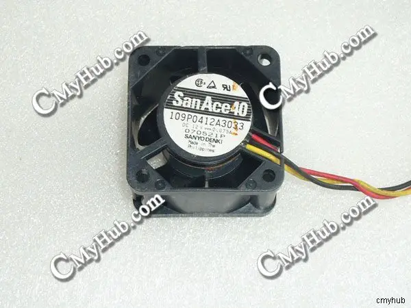 Подлинный для SANYO DENKI 109P0412A3033 DC12V 0.075A 3-контактный 3-проводной 4028 40X40X28MM охлаждающий