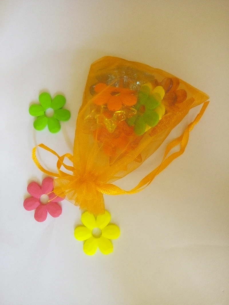 

300pcs 7*9 Orange gift bags for jewelry/wedding/christmas/birthday Organza Bags with handles Package display drawstring Yarn bag