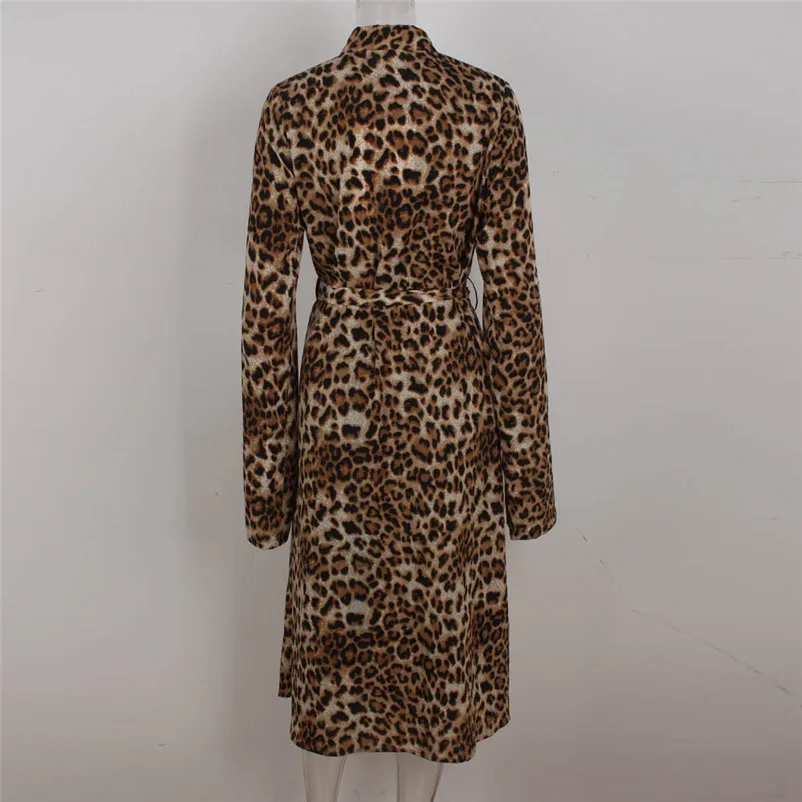 Fashion casual dress women autumn winter elegant dress Leopard Print Maxi Ladies Holiday Long Sleeve Dress vestidos S25#N (11)