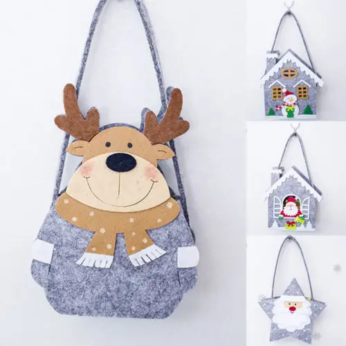 Xmas Санта Клаус подарочные пакеты с Рождеством Сумка снеговик конфетами