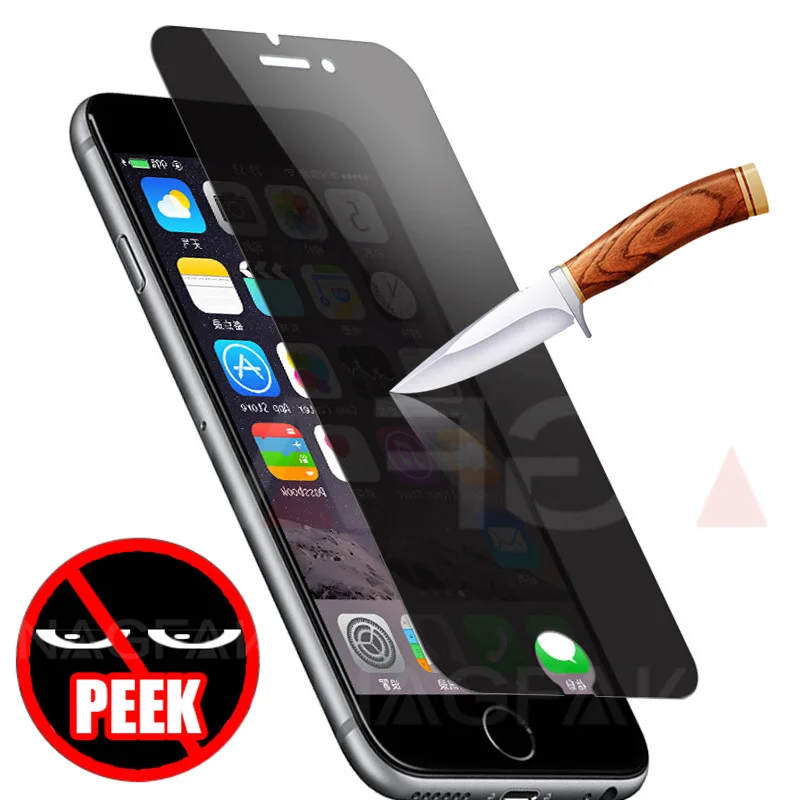 Anti peek Screen Protector For Apple iPhone X 7 7Plus 8 8Plus 6 6s Plus