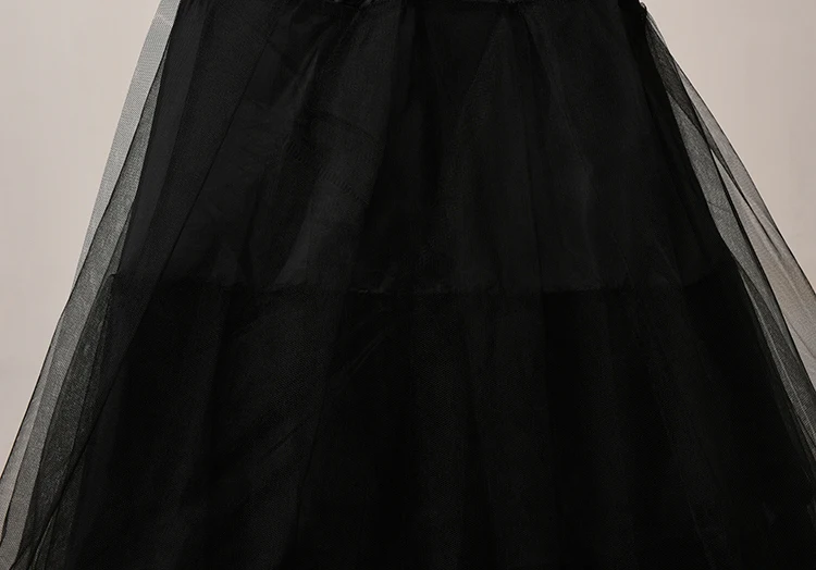 JaneVini Свадебные аксессуары черный 3-Слои Тюль Нижняя юбка для свадебное платье длинная юбка-американка трапециевидной формы Нижняя суеты petticots