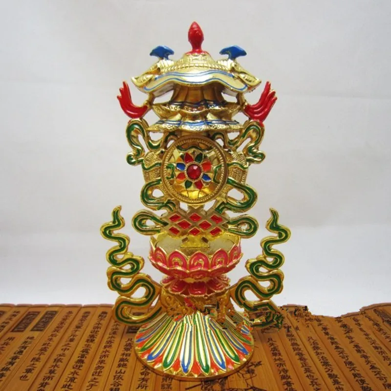 

Esoteric Buddhism Offerings Eight Auspicious Combination Exquisite Colored Drawing Figurines Auspicious Temple Decoration